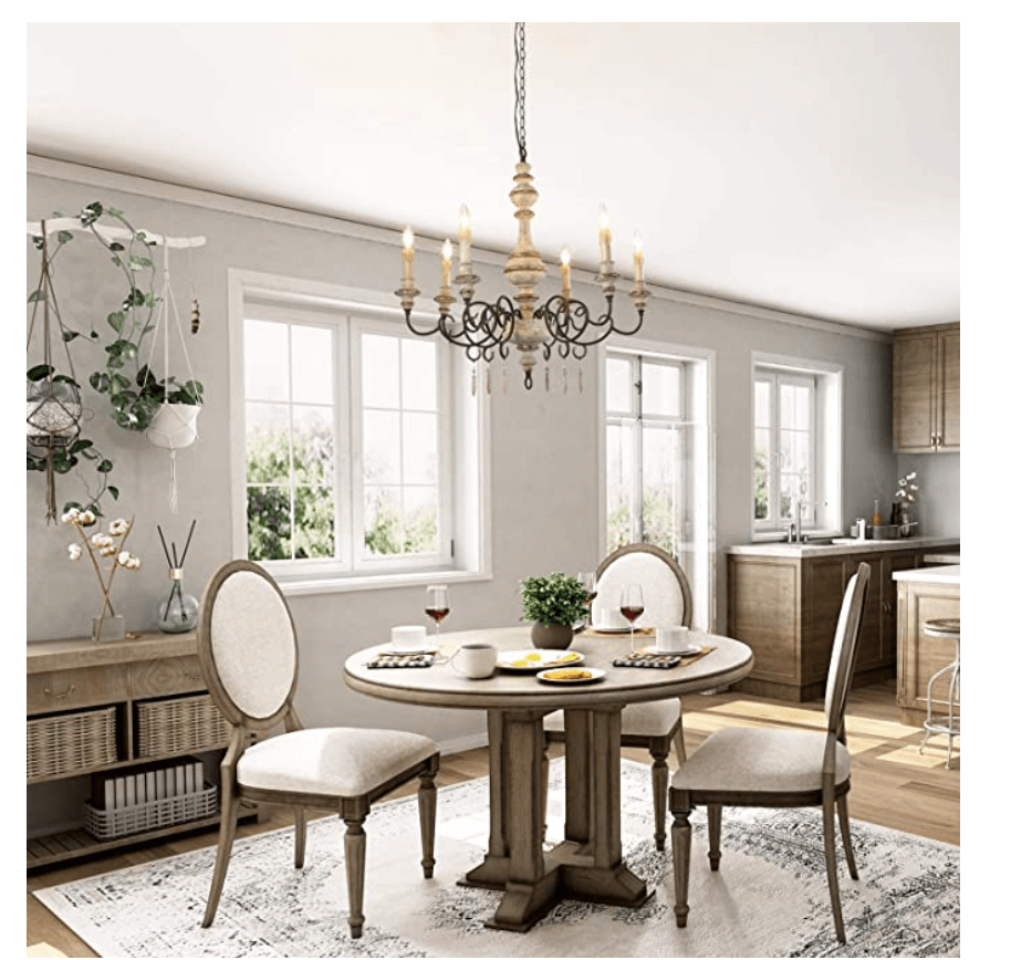 french country dining room chandeliers_handmade