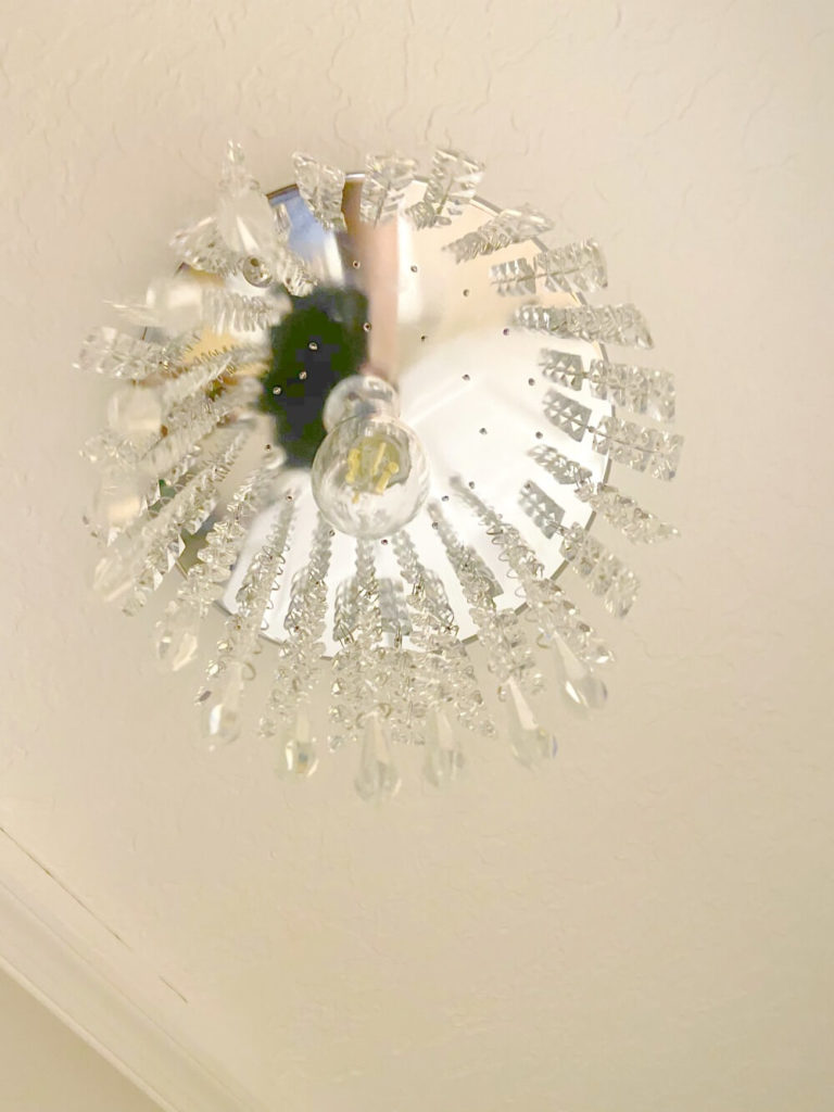 glam room crystal chandelier