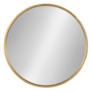 round mirror with gold edges