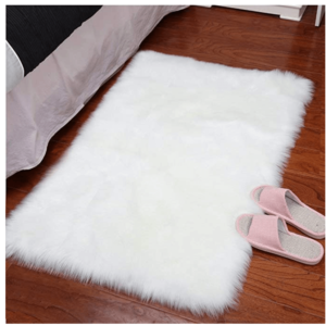 white four fur rug