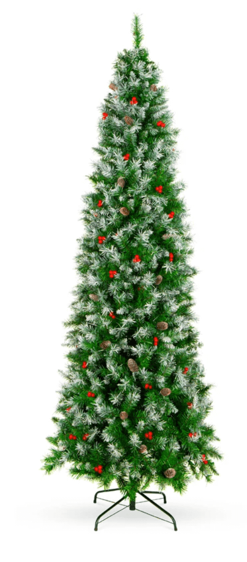 Partially Flocked Spruce Pencil Christmas Tree