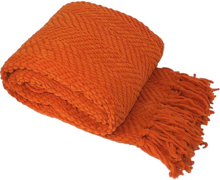 dark orange blanket fall home decor ideas