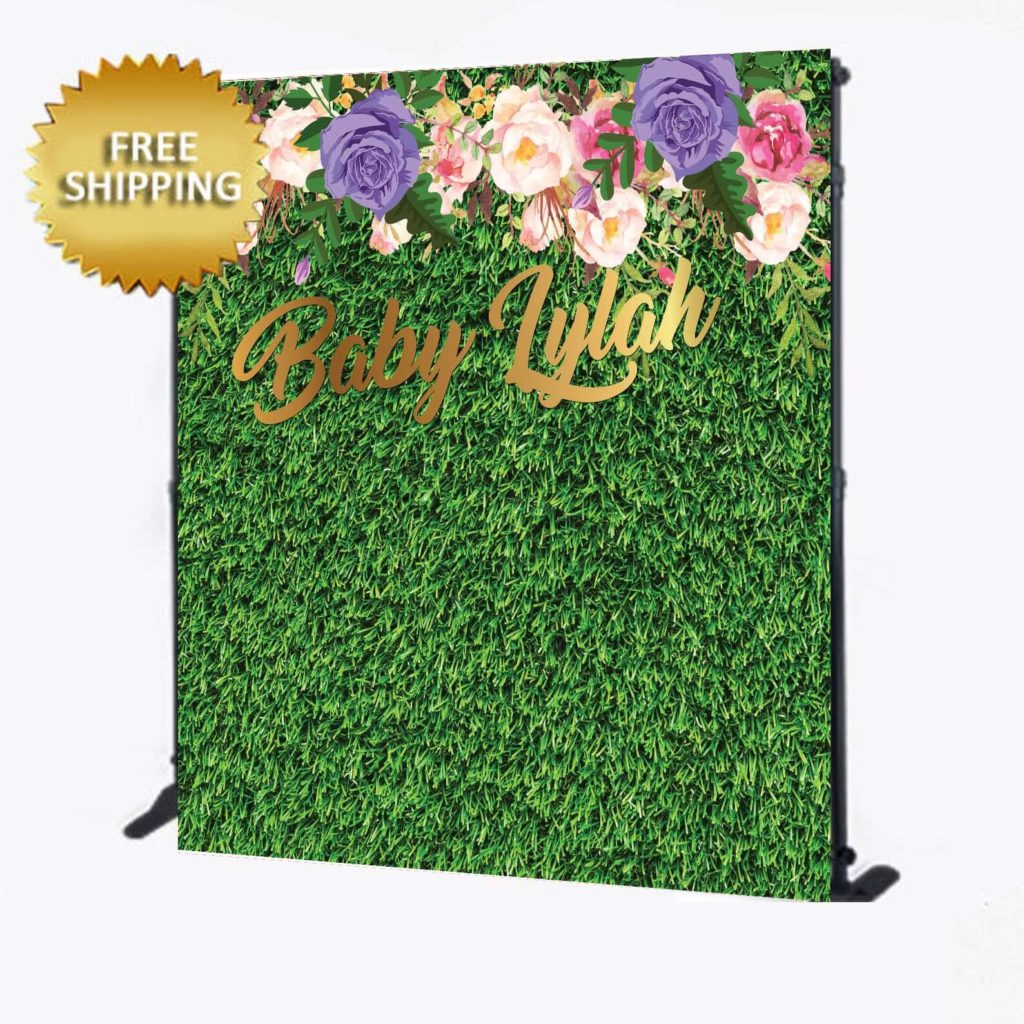 baby shower grasswall backdrop